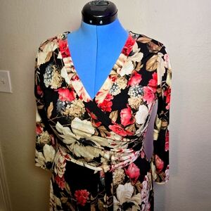 Floral Faux Wrap Maxi Dress